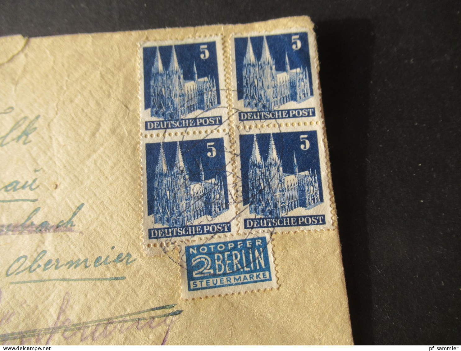 Bizone Bauten Nr.75 Eg (4) MeF 2x Senkrechtes Paar - Storia Postale