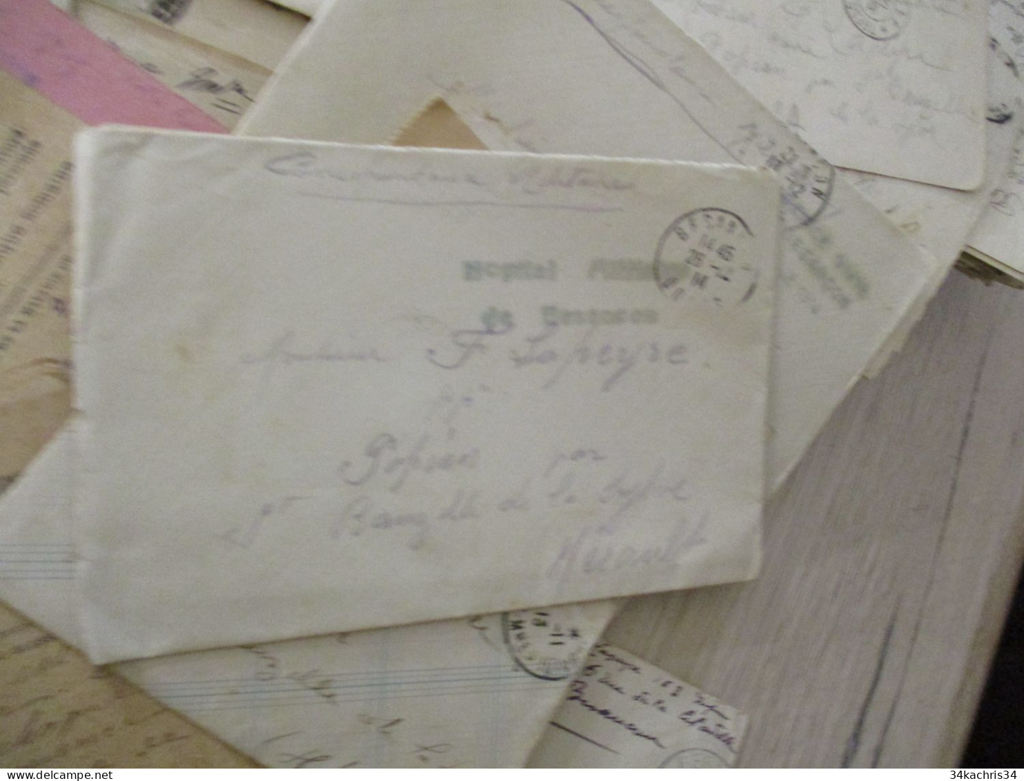 lav archive Lapeyre sergent 163 ème guerre de 14/18 surtout + 180 lettes CPFM enveloppes  de correspondances de guerre
