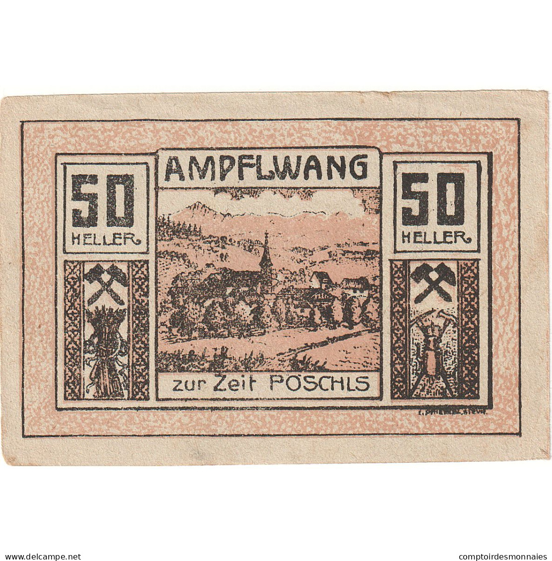 Autriche, Ampflwang, 50 Heller, Village, 1920, 1920-12-31, SUP, Mehl:FS 36a - Oesterreich