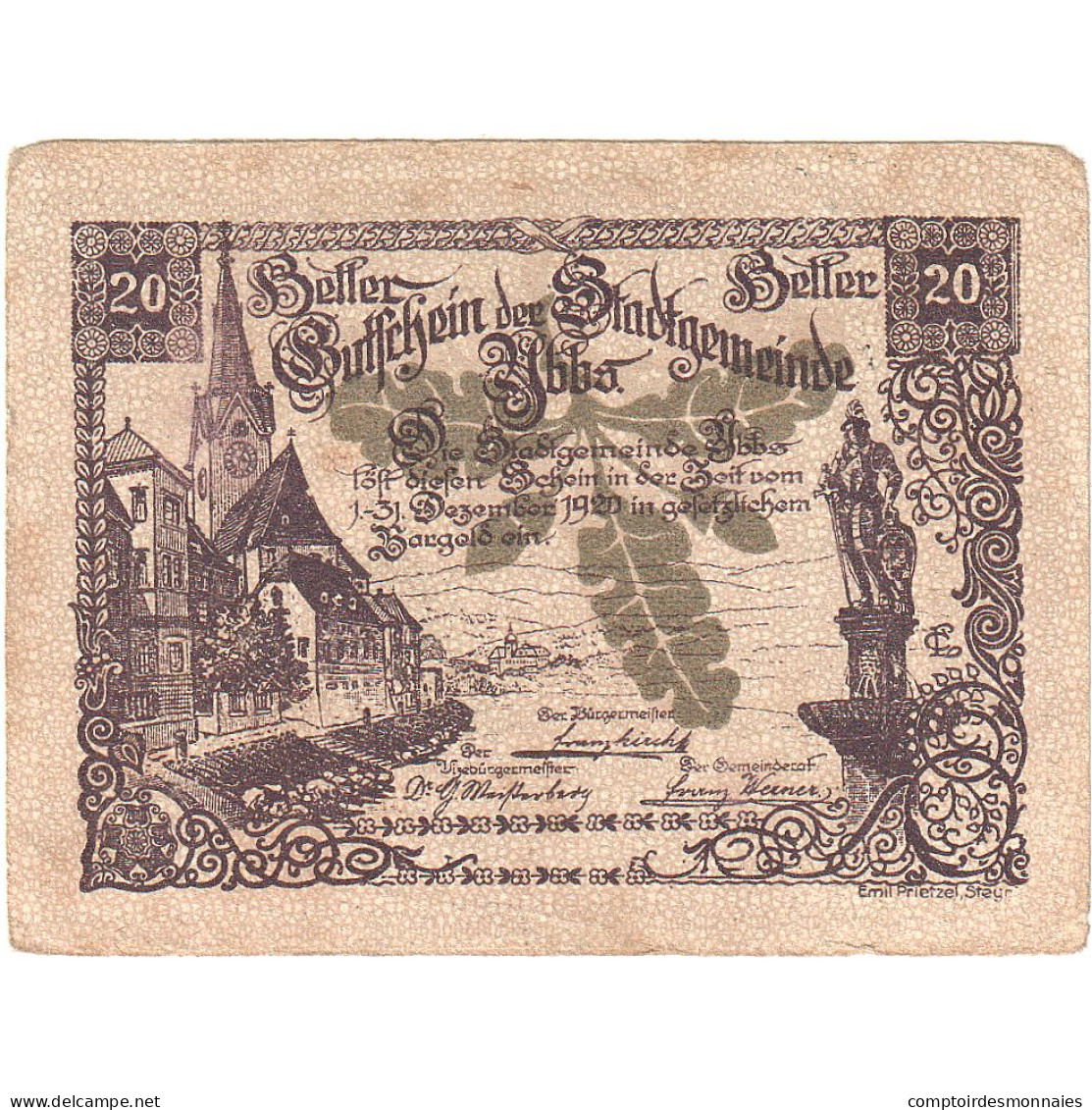 Autriche, Ybbs, 20 Heller, Village, 1920, 1920-12-31, TB, Mehl:FS 1258a - Oesterreich