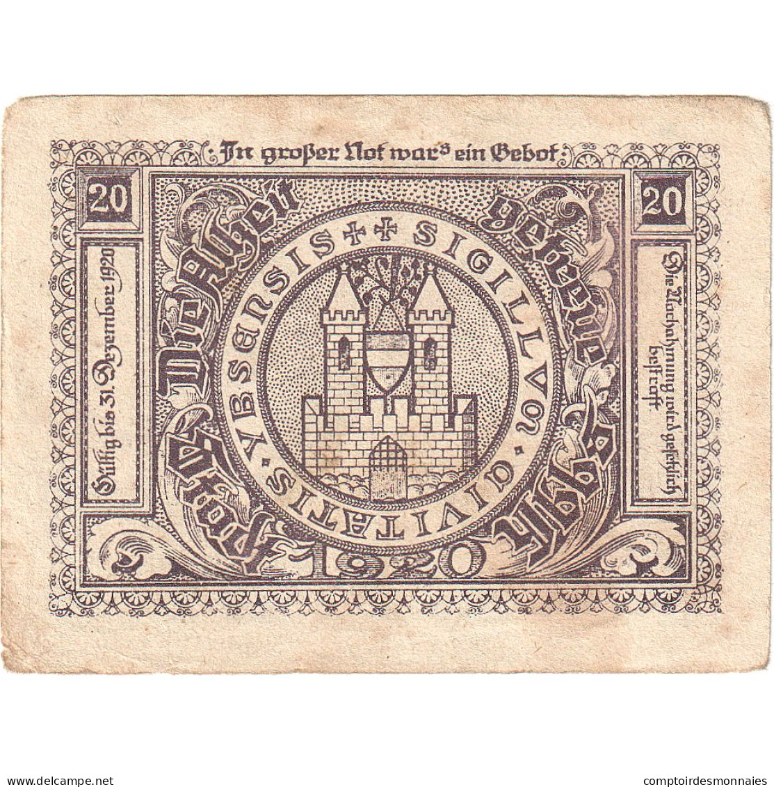 Autriche, Ybbs, 20 Heller, Village, 1920, 1920-12-31, TB, Mehl:FS 1258a - Oesterreich
