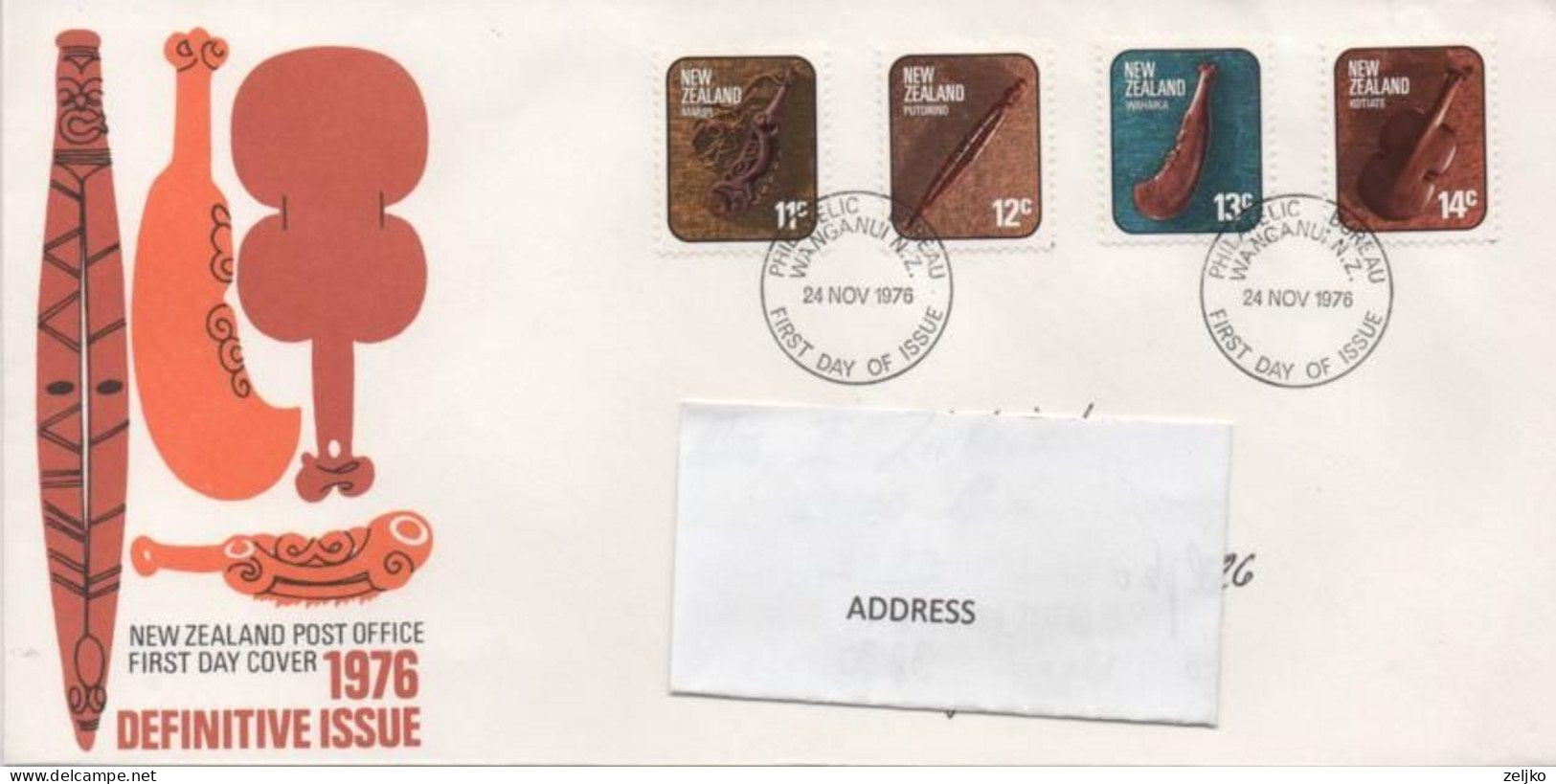 New Zealand 1976, Definitive Issues, Addressed  FDC - Cartas & Documentos