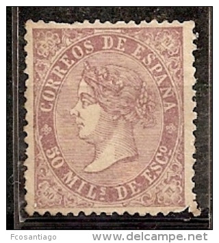 ESPAÑA 1868 - Edifil #98 Sin Goma (*) - Unused Stamps
