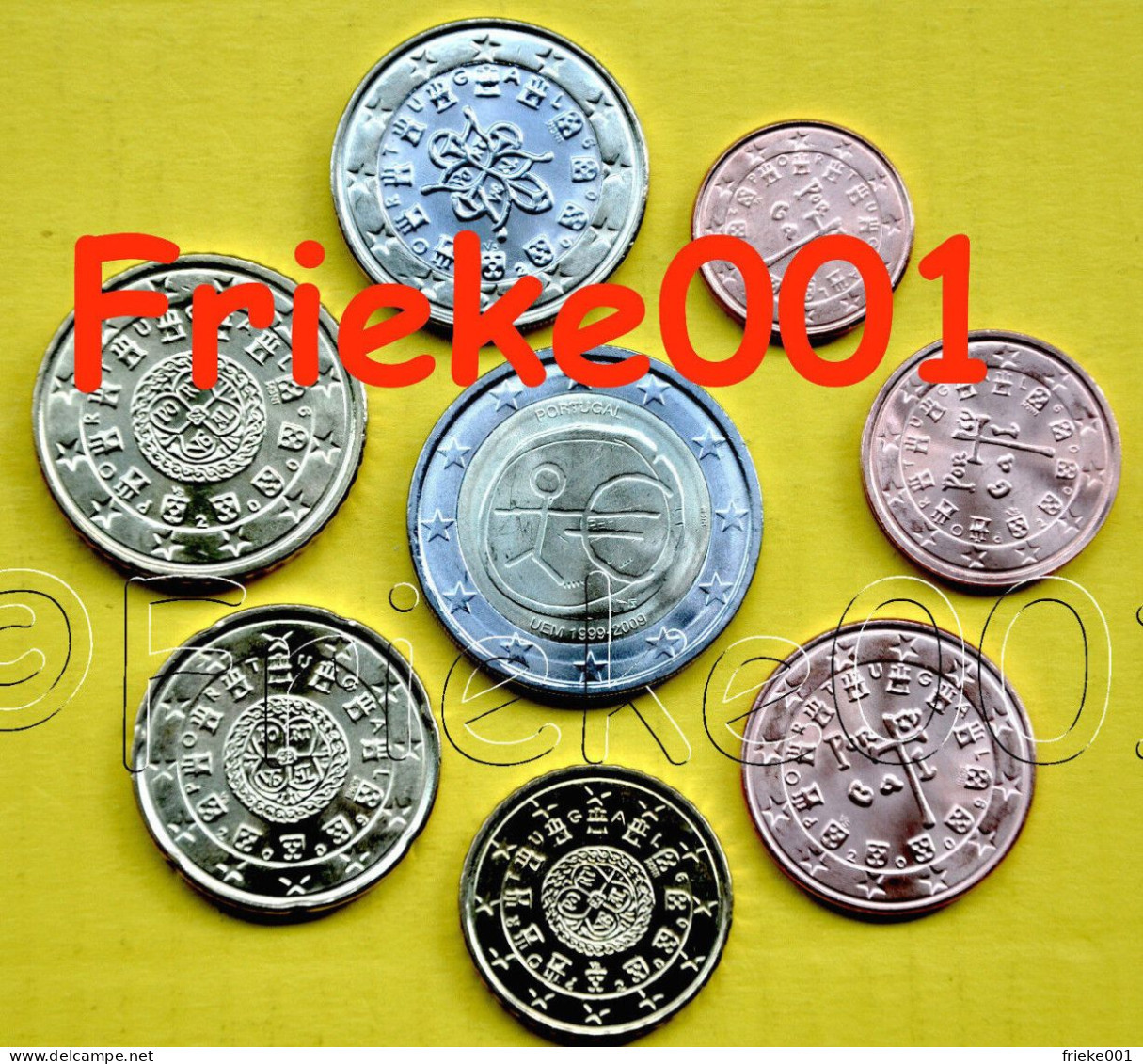 Portugal - 1 Cent Tot 2 Euro Unc 2009.(Met 2 Euro Emu.Avec 2 Euro Emu) - Portugal