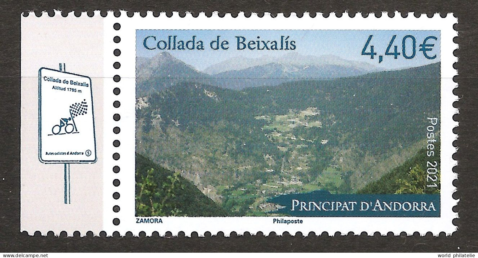 Andorre Français 2021 N° 855 ** Cyclisme, Vélo, Col De Beixalís, Tour De France, Thibaut Pinot, Kuss, Mollema, Montagne - Unused Stamps