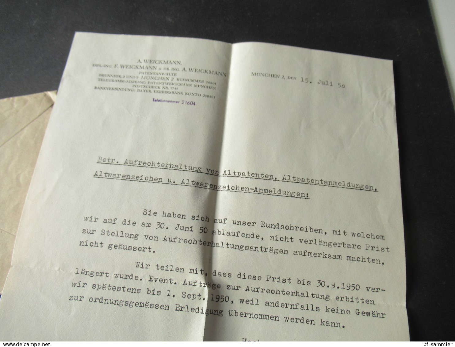 Bizone Bauten 1950 Mi.Nr.90 MiF Nr.85 Einschreiben München 33 mit Inhalt! Nach Walderbach Oberpfalz