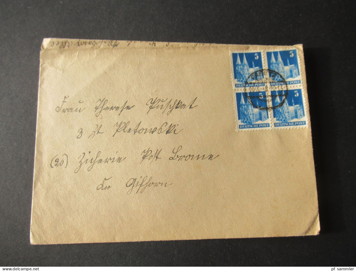 Bizone Bauten 1948 Mi.Nr.75 (4) MeF Als 4er Block Stempel Preetz Holstein Nach Gifhorn Gesendet - Storia Postale