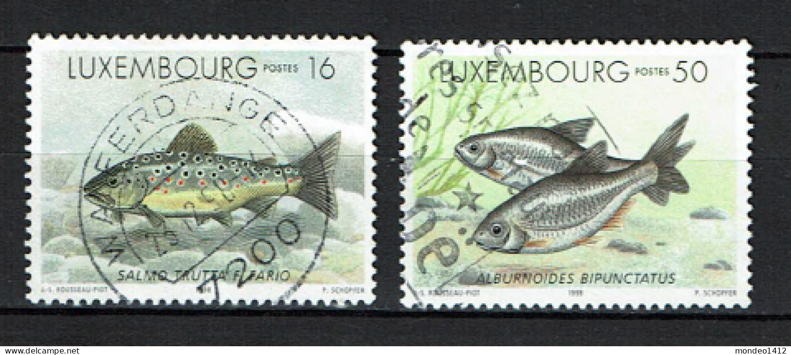 Luxembourg 1998 - YT 1387-1389 - Freshwater Fish, Poisson, Ablette Spirlin, Truite - Gebruikt