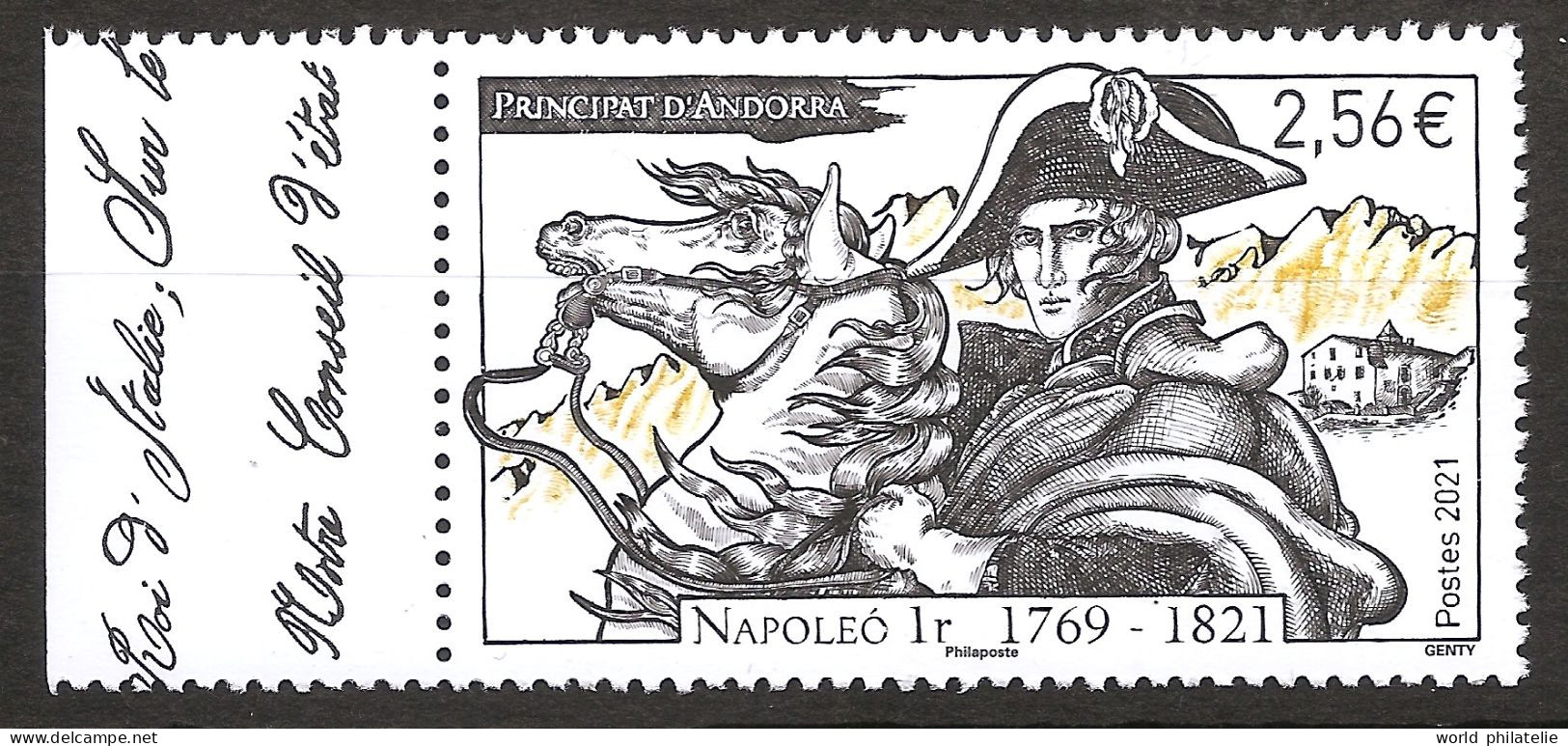 Andorre Français 2021 N° 861 ** Napoléon Bonaparte, Cheval, Bicorne, Militaire, Paréages Douanes Fisc Maison Des Vallées - Unused Stamps