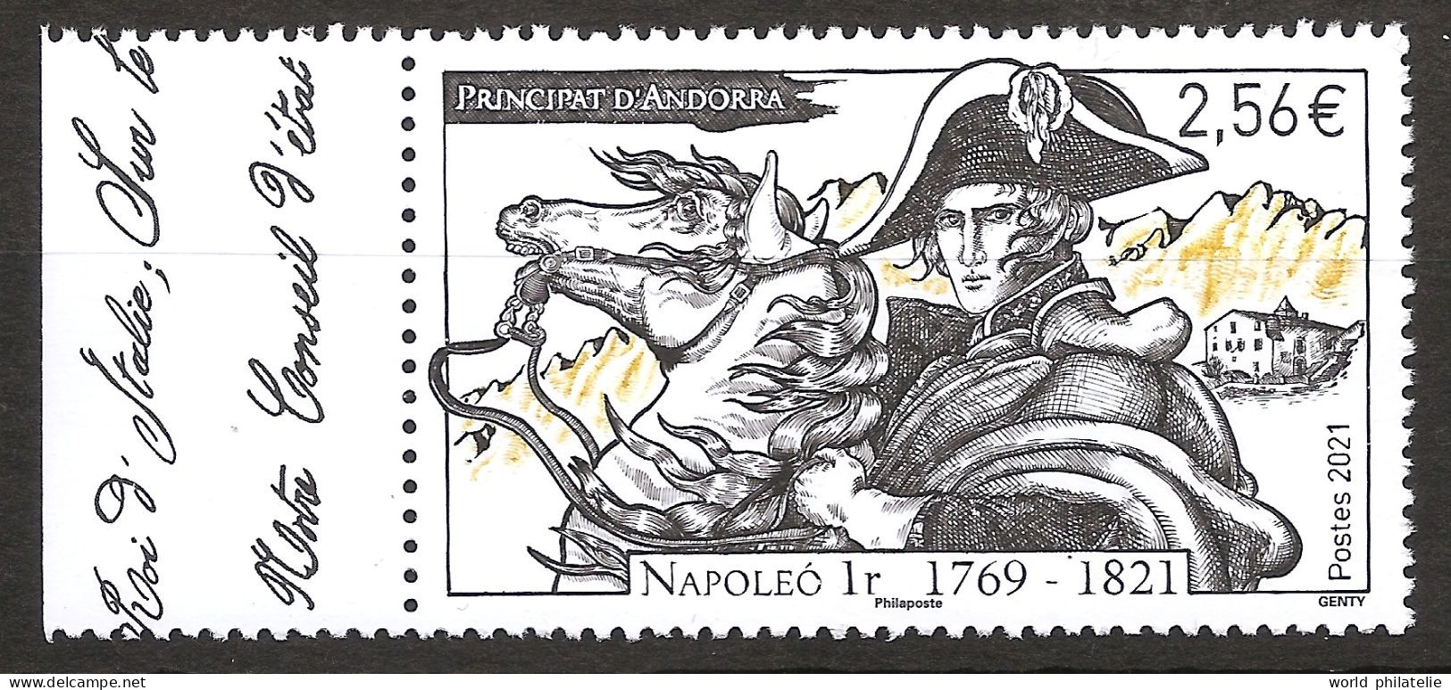 Andorre Français 2021 N° 861 ** Napoléon Bonaparte, Cheval, Bicorne, Militaire, Paréages Douanes Fisc Maison Des Vallées - Neufs