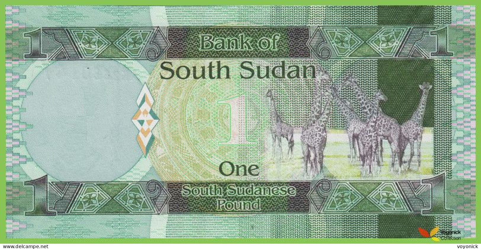 Voyo SOUTH SUDAN 1 South Sudanese Pound ND/2011 P5 B101a AK UNC - Südsudan