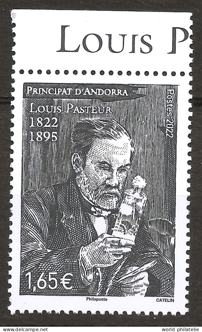 Andorre Français 2022 N° 883 ** Science, Louis Pasteur, Chimie, Biologie, Cristallographie, Rage, Microscope, Recherche - Unused Stamps