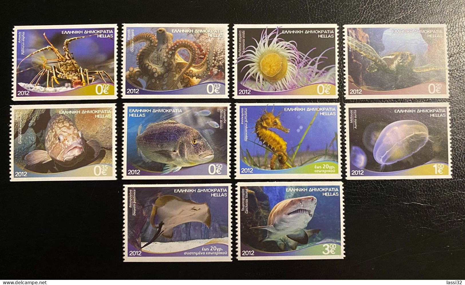 Greece 2012, Riches Of The Greek Seas - Marine Life 2-Side Perforation, MNH - Neufs