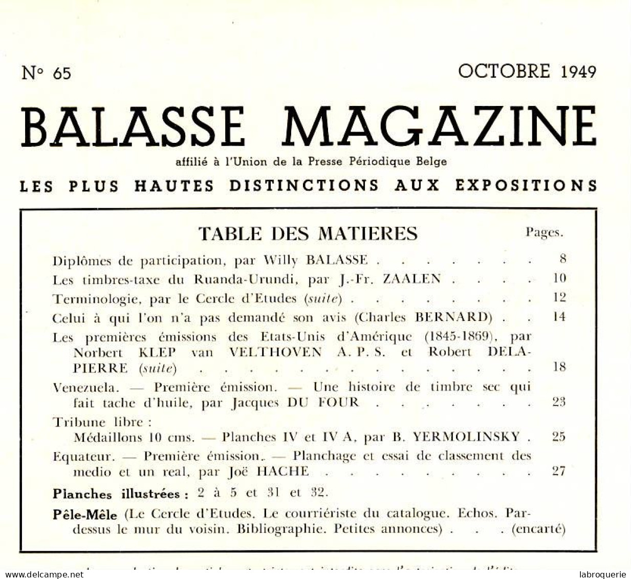 LIT - BALASSE MAGAZINE - N°65 - Französisch (ab 1941)