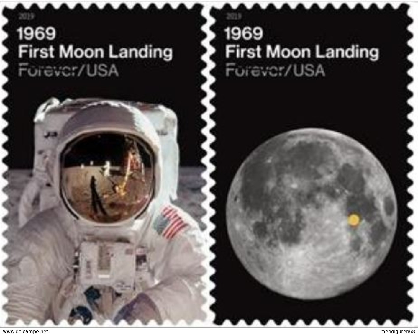 VERINIGTE STAATEN ETATS UNIS USA 2019 50TH ANNIVERSARY OF MOON LANDING SET OF 2V. MNH SC 5399-400 MI 5636-37 YT 5356-57 - Ungebraucht