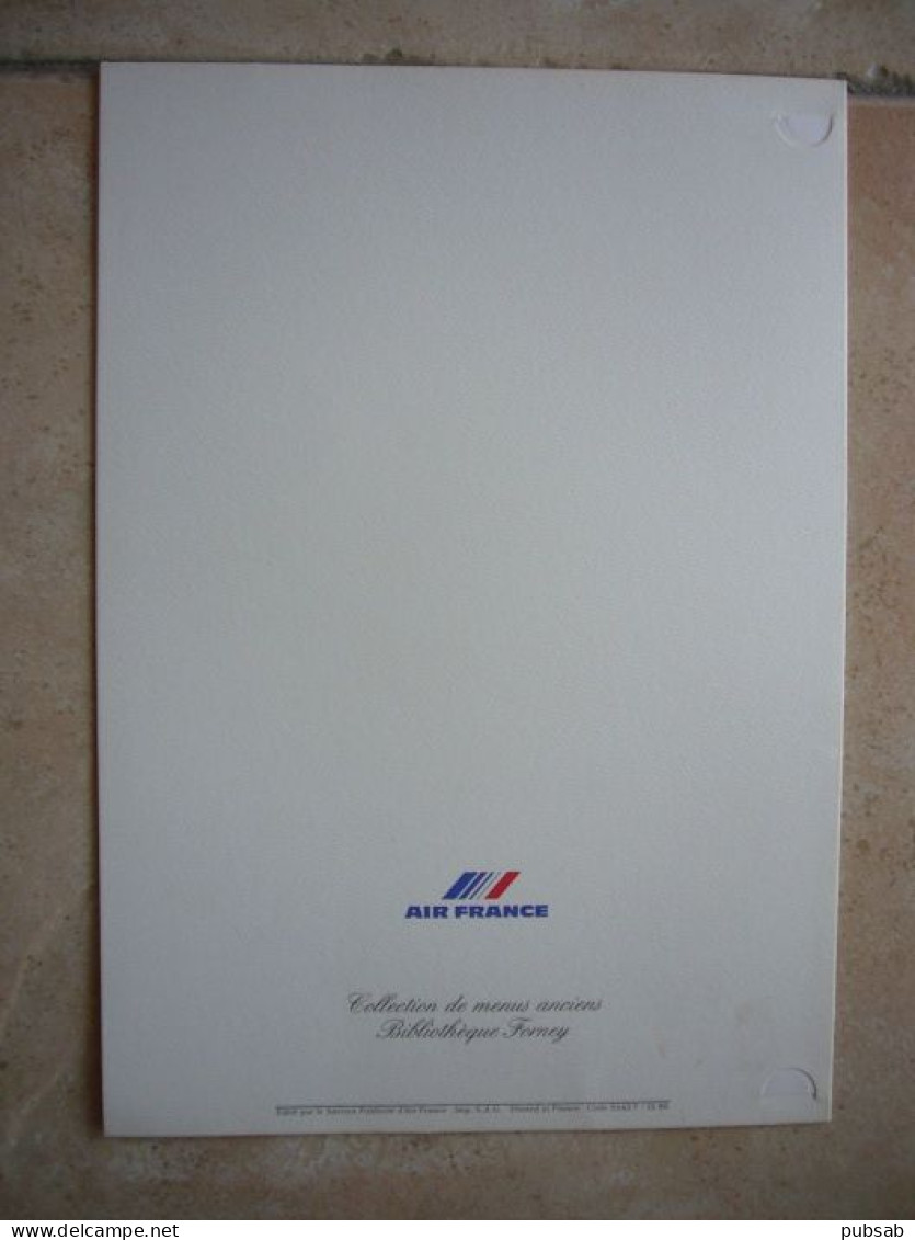 Avion / Airplane /  AIR FRANCE / Menus Anciens / Vol Paris - Santiago /menu - Menu