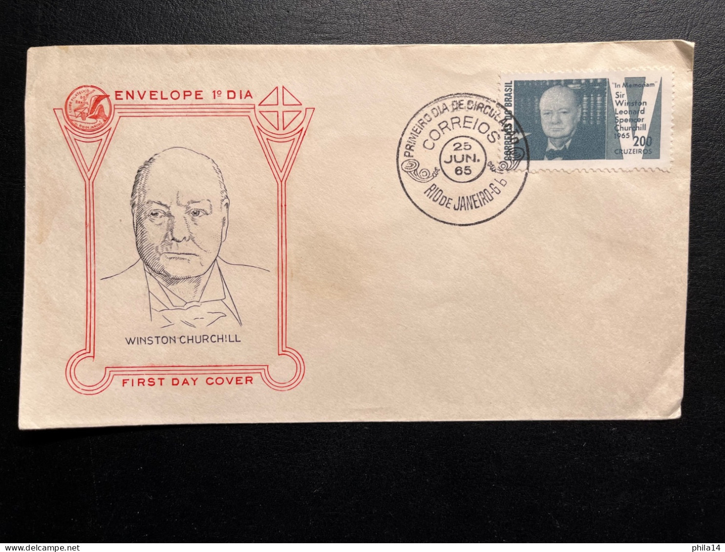 ENVELOPPE BRESIL 1965 RIO DE JANEIRO / FDC WINSTON CHURCHILL - Cartas & Documentos