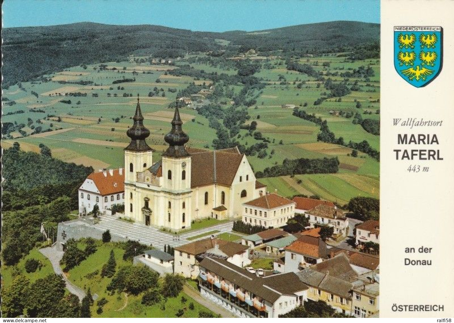 4 AK Österreich / Niederösterreich * Blick Auf Maria Taferl - Mit Der Wallfahrtskirche Und Eine Innenansicht Der Kirche - Maria Taferl