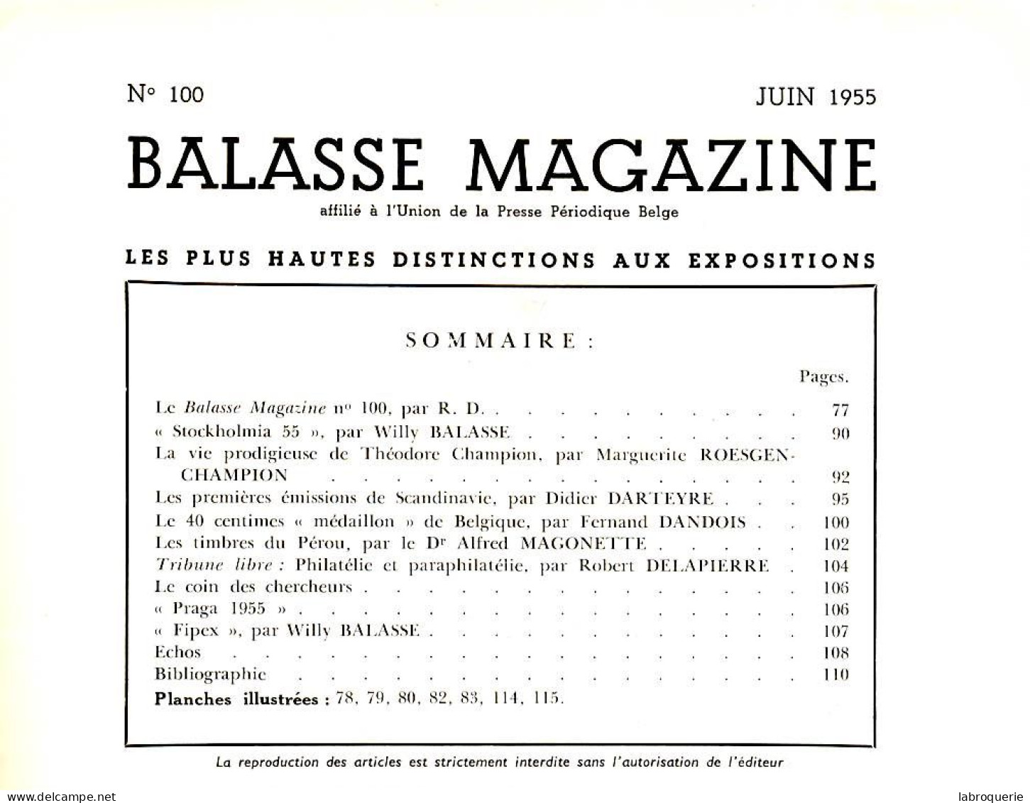 LIT - BALASSE MAGAZINE - N°100 - Französisch (ab 1941)