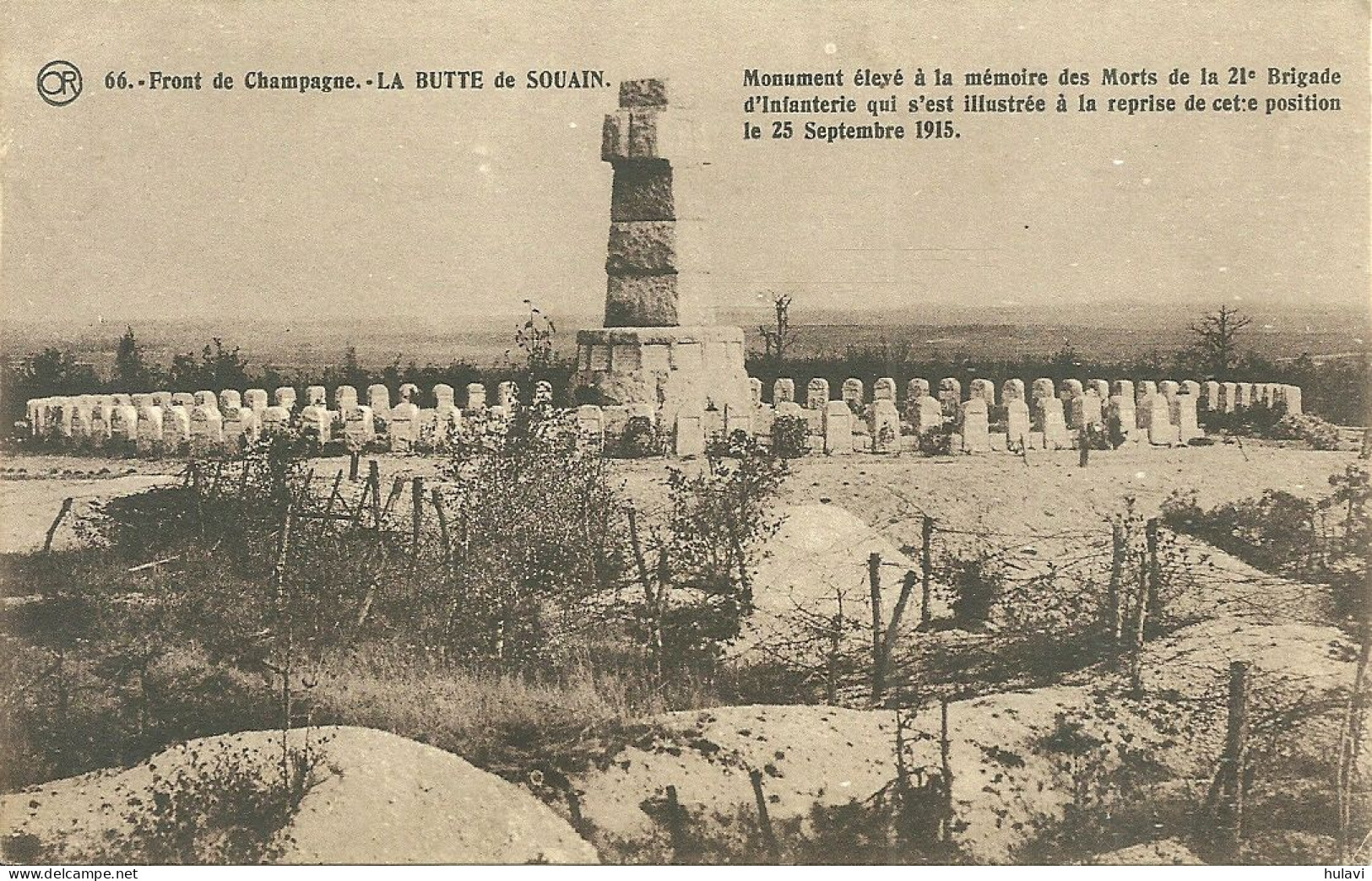 51  FRONT DE CHAMPAGNE - LA BUTTE DE SOUAIN ..... (ref A7017) - Souain-Perthes-lès-Hurlus