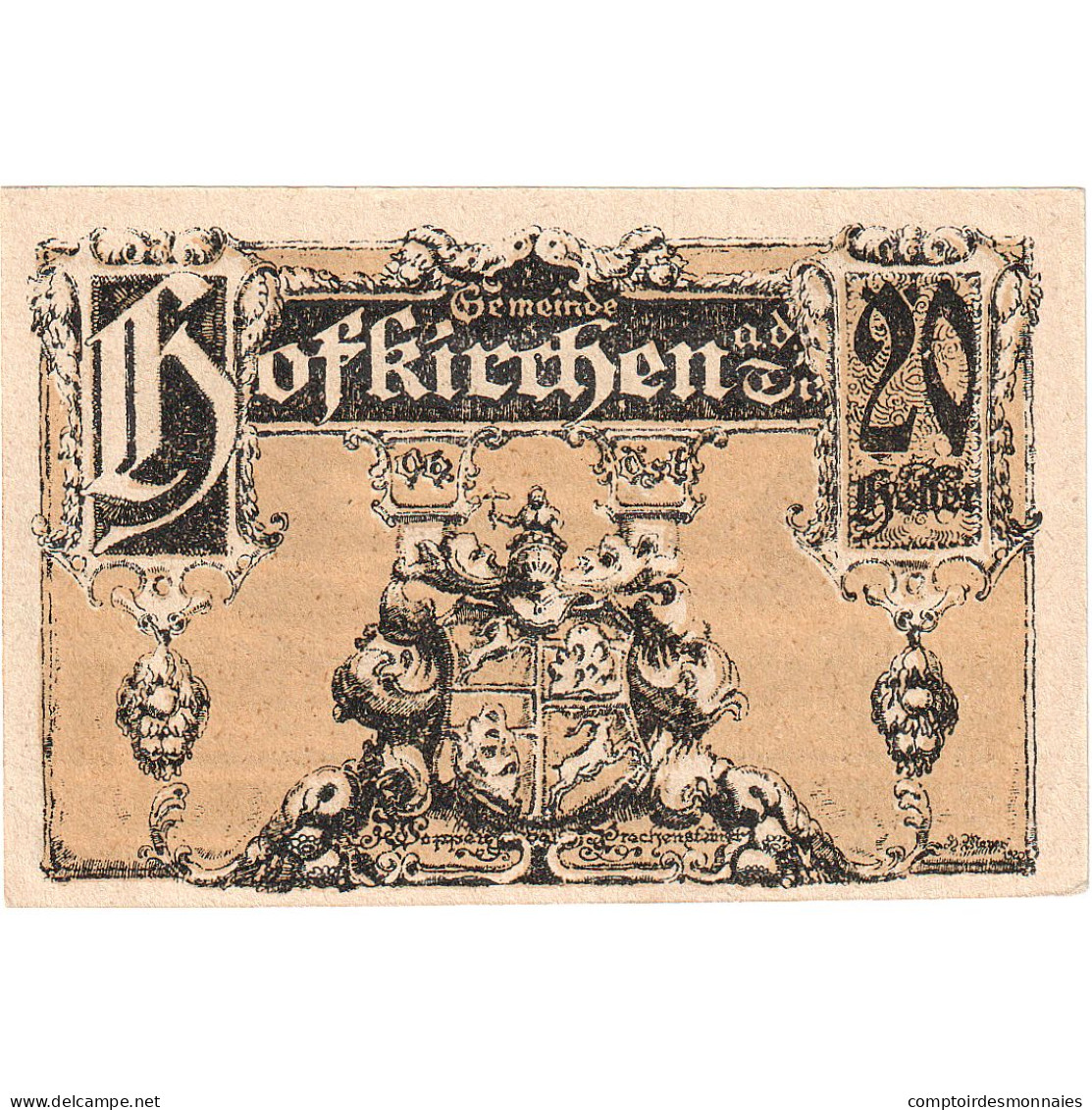 Autriche, Hofkirchen, 20 Heller, Blason, 1921, 1921-07-15, SPL, Mehl:FS 385a - Oesterreich