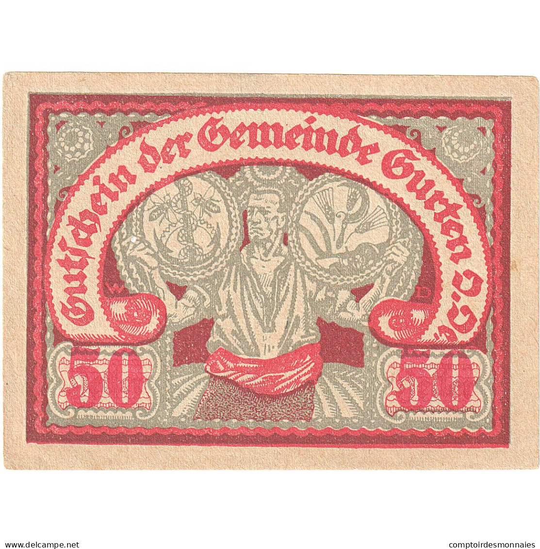 Autriche, Gurten, 50 Heller, Texte 1, 1920, 1920-10-31, SPL, Mehl:FS 312Ax - Oesterreich