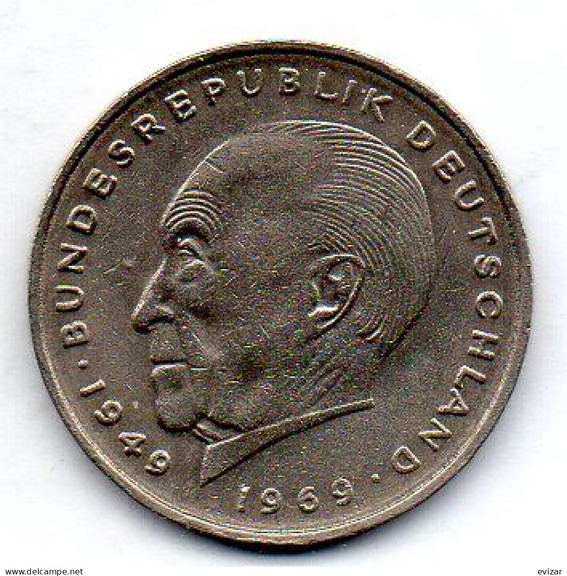 GERMANY - FEDERAL REPUBLIC, 2 Mark, Copper-Nickel, Year 1972-F, KM # 124 - 2 Marchi