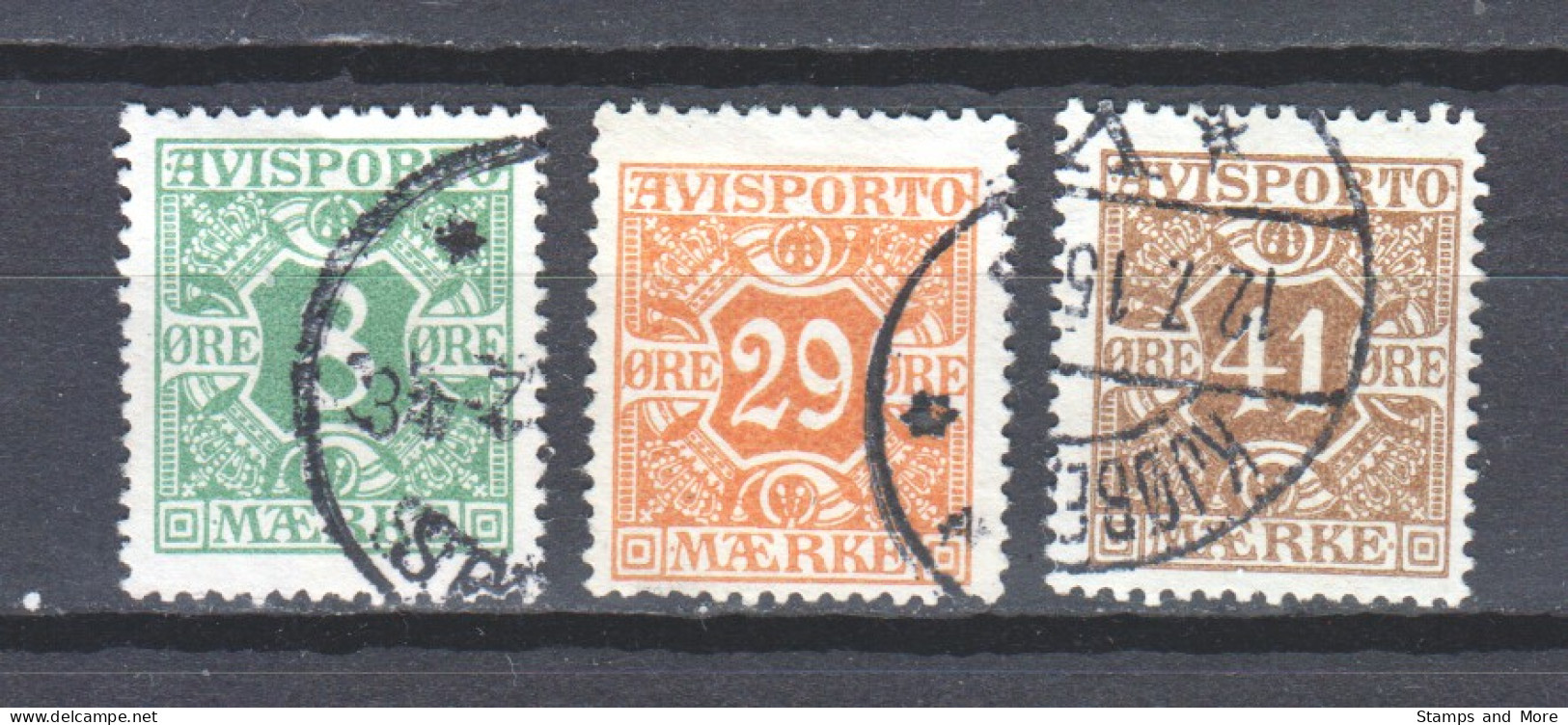 Denmark 1915 Verrechnungsmarken Mi 11-13 Canceled  - Dienstzegels