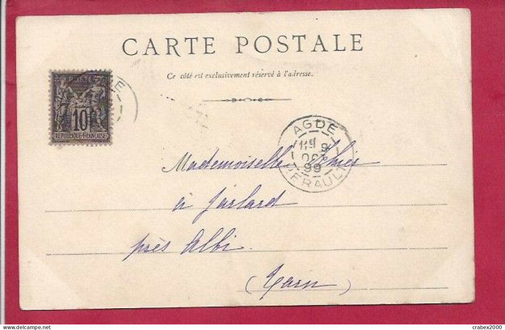 Y&T N°103  AGDE     Vers   ALBI      1899 - Briefe U. Dokumente