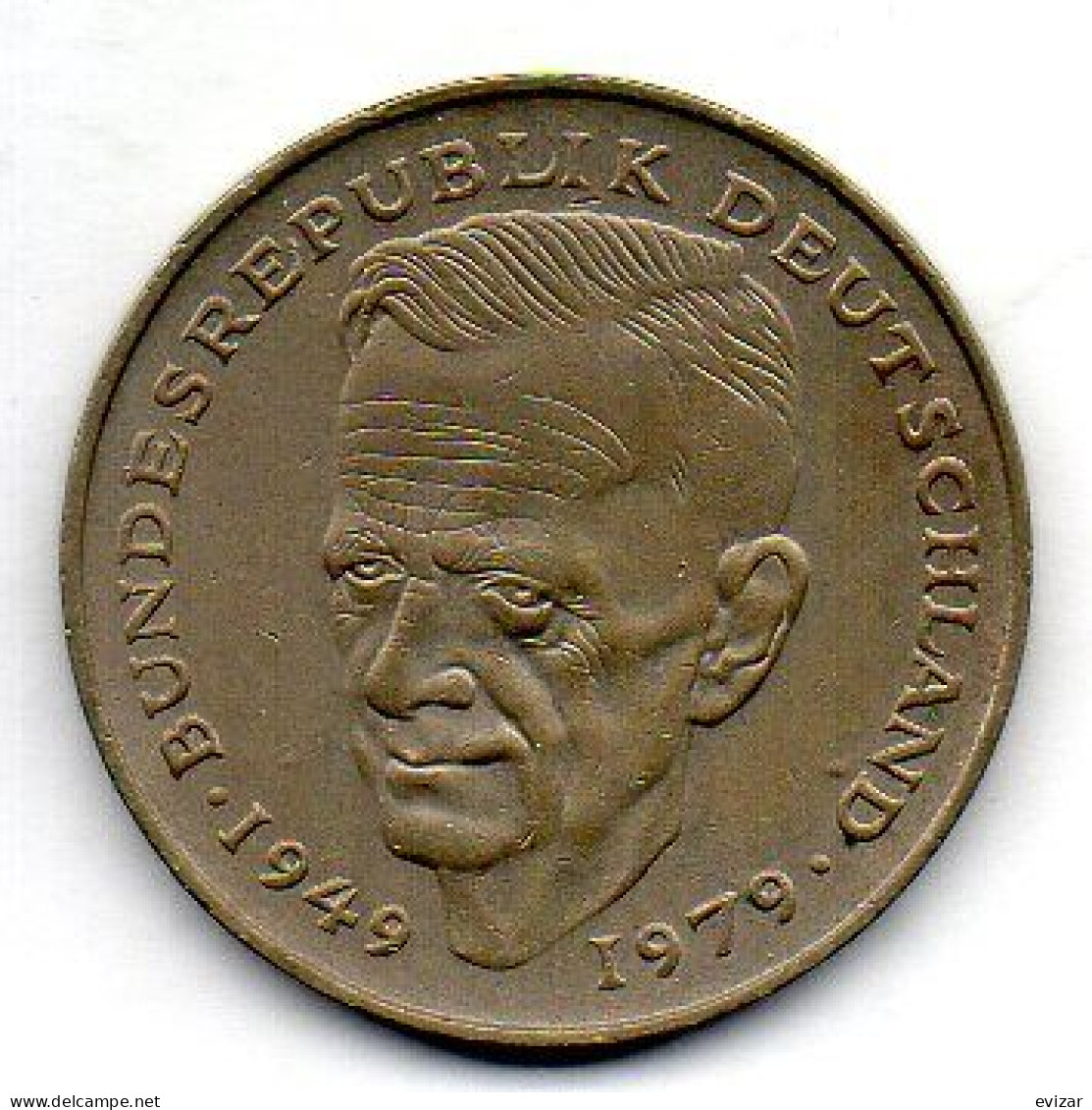 GERMANY - FEDERAL REPUBLIC, 2 Mark, Copper-Nickel, Year 1990-F, KM # 149 - 2 Marcos