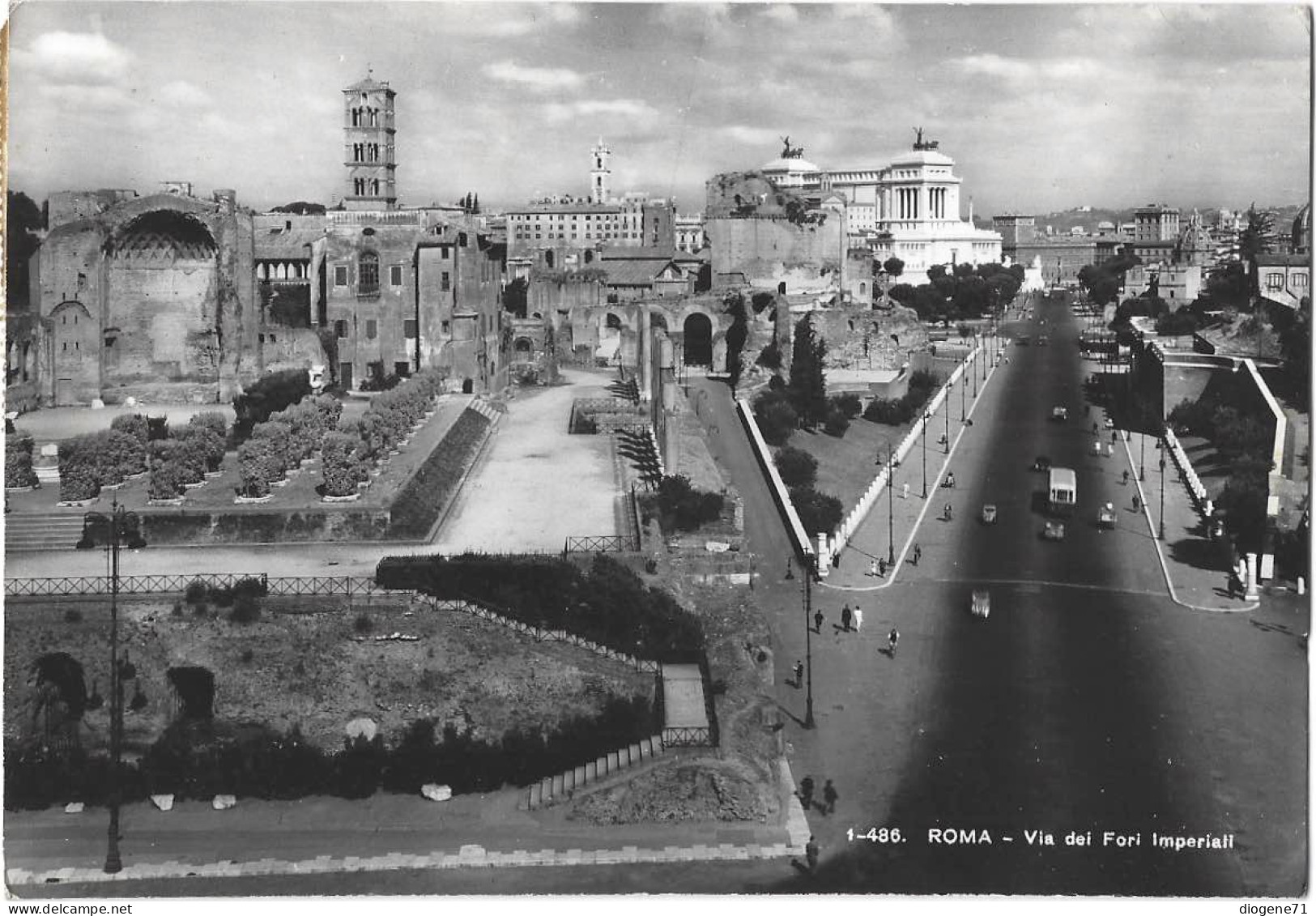 Roma Via Dei Fori Imperiali 1949 GF Animata - Places & Squares