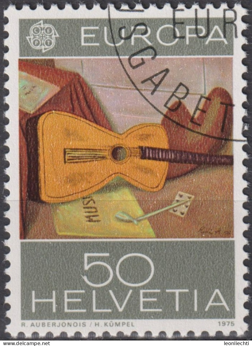 1975 Schweiz ° Zum: CH 566, Mi: CH 1051, EUROPA, Stillleben Mit Gitarre - Usati