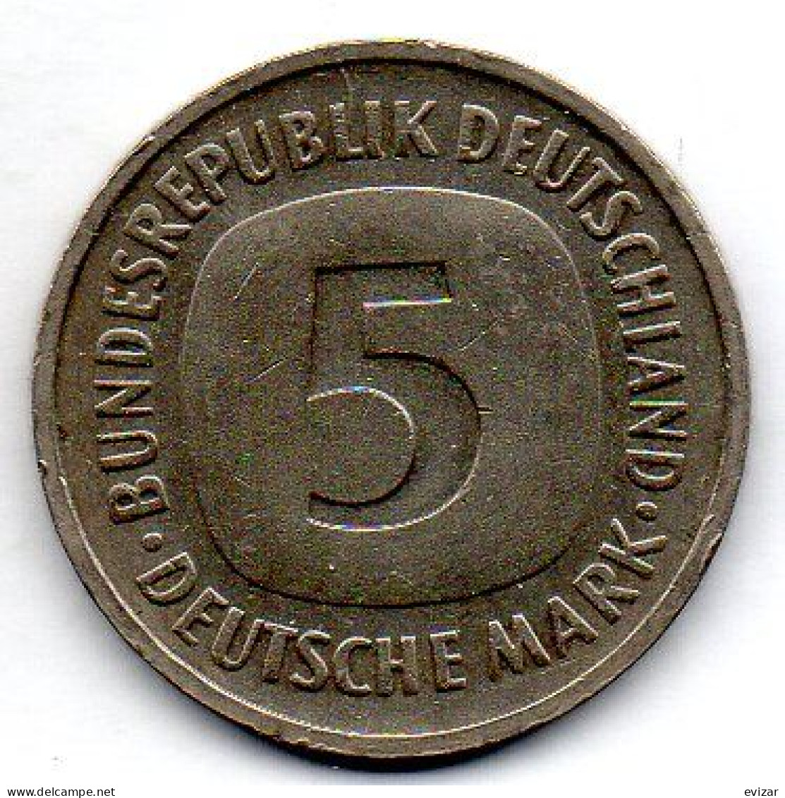 GERMANY - FEDERAL REPUBLIC, 5 Mark, Copper-Nickel, Year 1993-J, KM # 140.1 - 5 Marcos