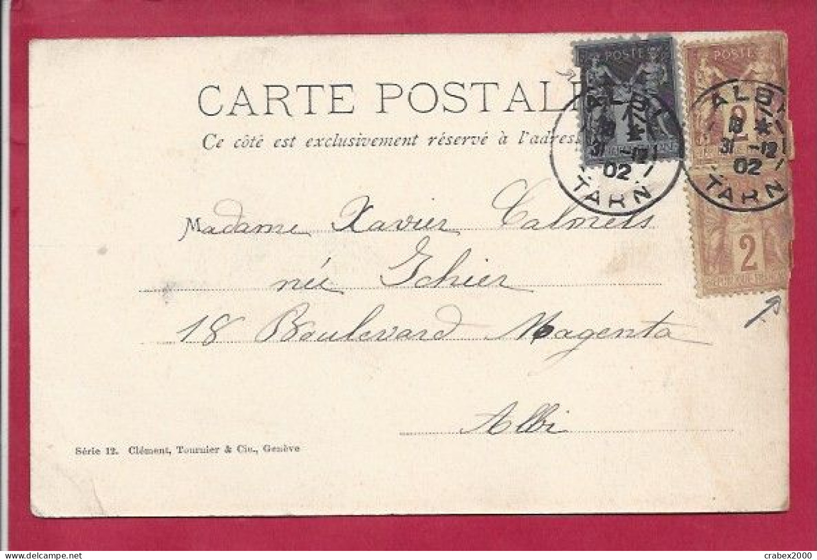 Y&T N°82+85X2 ALBI     Vers  ALBI 1902 - Storia Postale