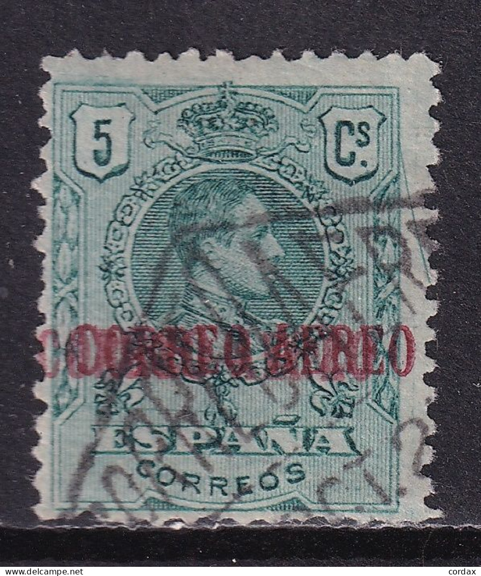 1920 ALFONSO XIII CORREO AÉREO. 5 Cts DOBLE SOBRECARGA USADO. VER - Used Stamps