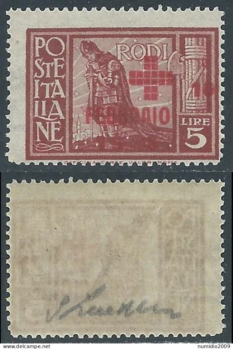 1945 OCCUPAZIONE TEDESCA EGEO PRO CROCE ROSSA 5 + 10 LIRE MNH ** - RC15-10 - Egée (Duitse Bezetting)