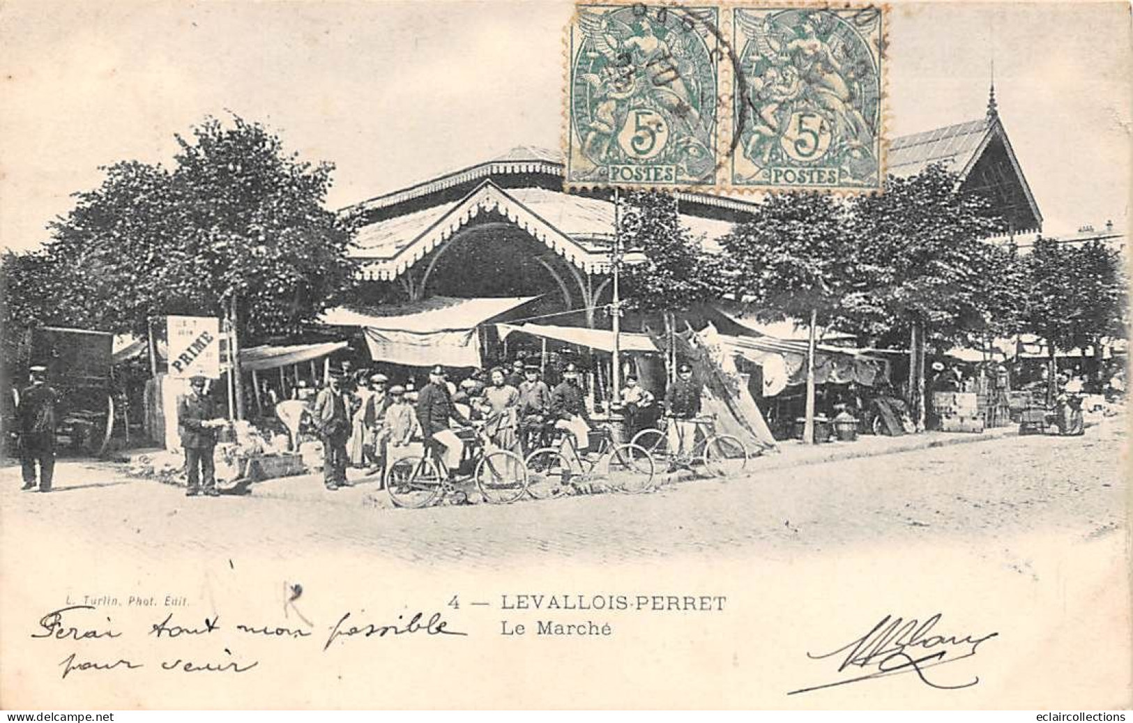 Levallois Perret          92        Le Marché . Les Halles    N° 4       (Voir Scan) - Levallois Perret