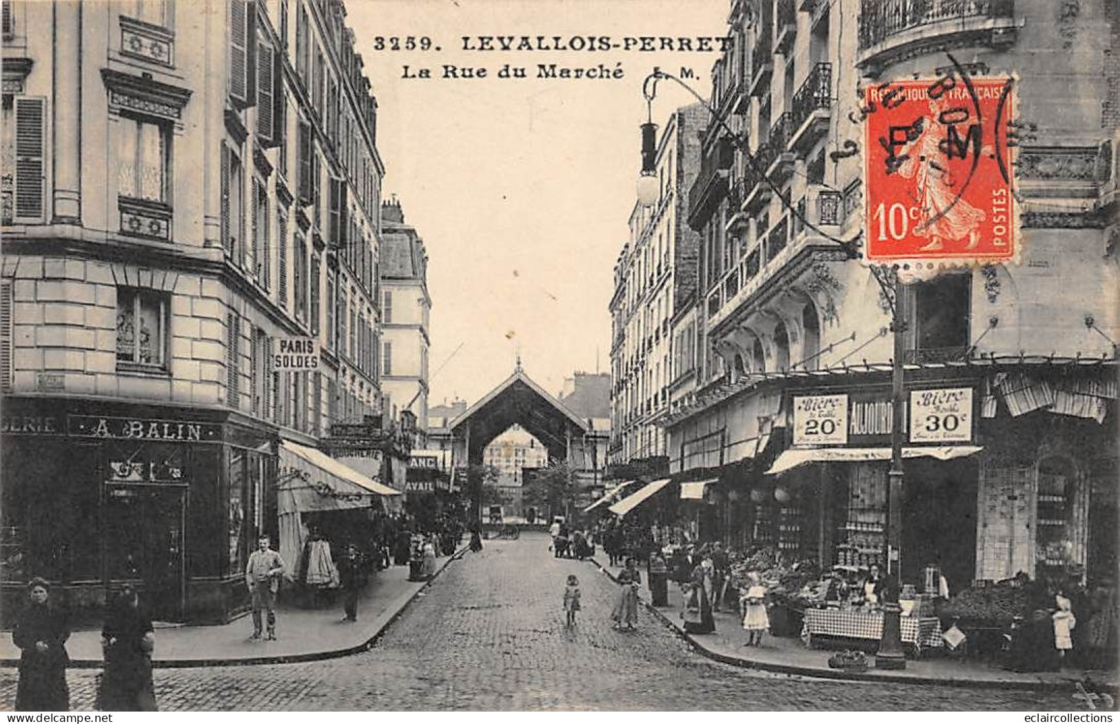 Levallois Perret          92        La Rue Du  Marché     N° 3259      (Voir Scan) - Levallois Perret