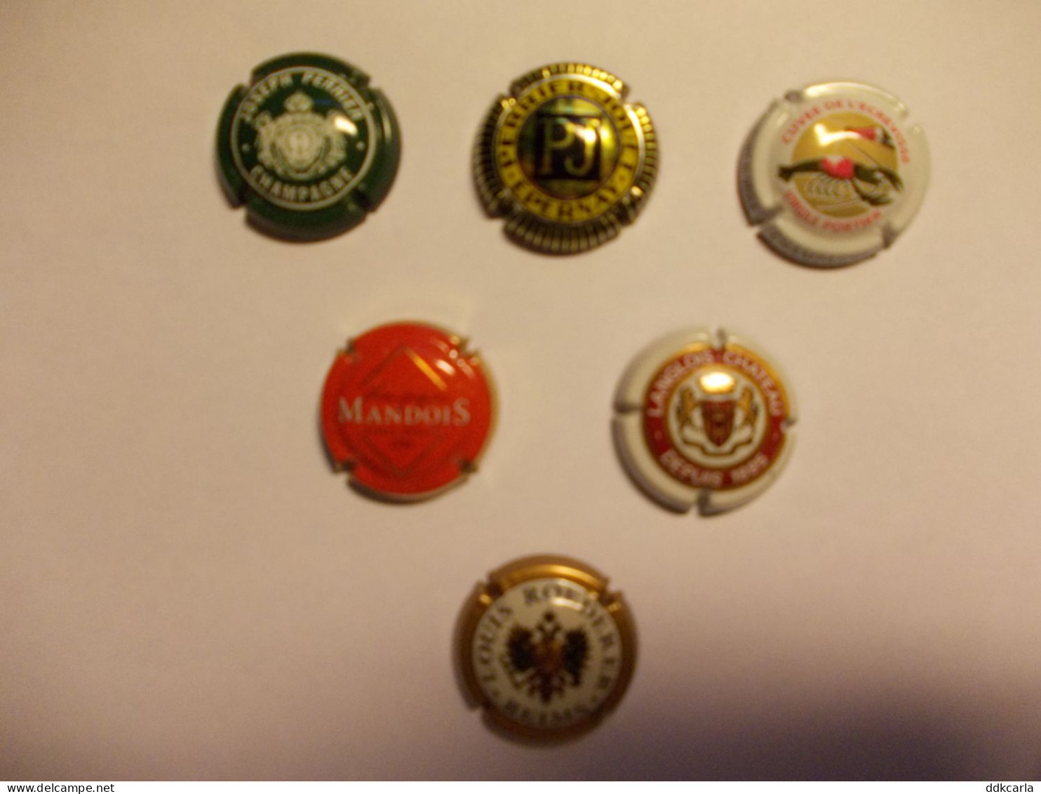 6 Champagne Kroonkurken Capsules Diverse Joseph Perrier / Perrier Jouet / Virgile Portier / Mandois / Langlois-Chateau / - Moet Et Chandon