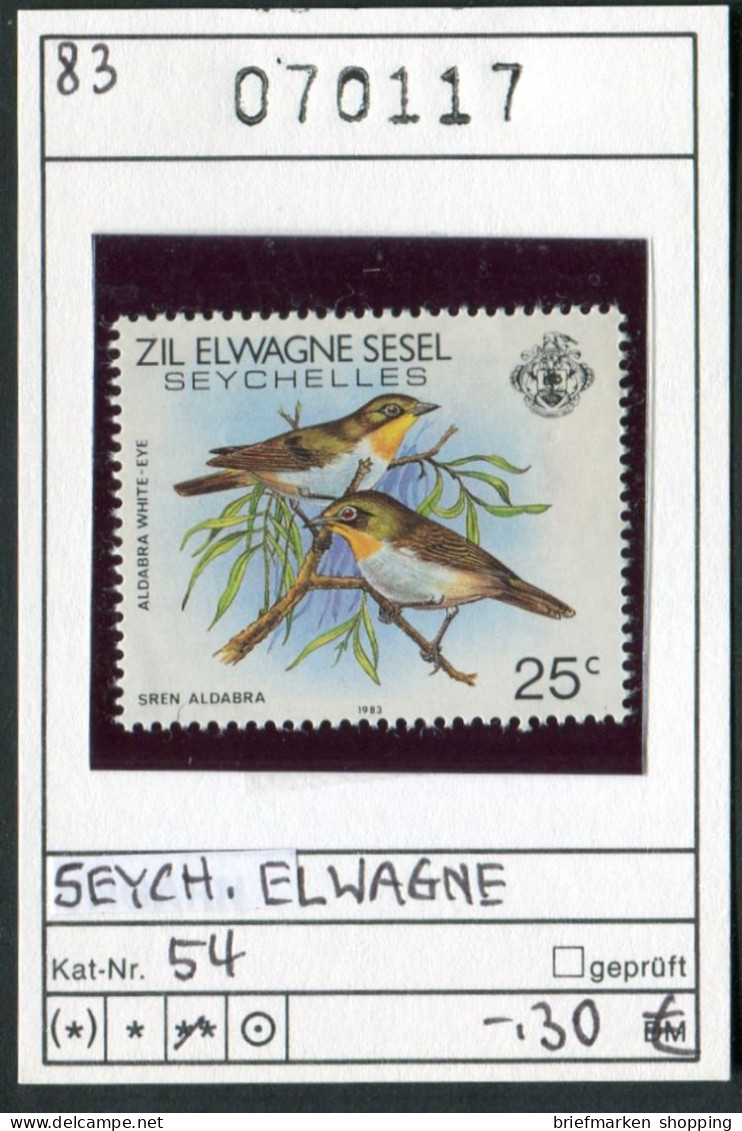äussere Seychellen 1983- Seychelles 1983 -  ZIL ELWAGNE SESEL - Michel 54 - ** Mnh Neuf Postfris - Vögel Birds Oiseaux - Seychelles (1976-...)