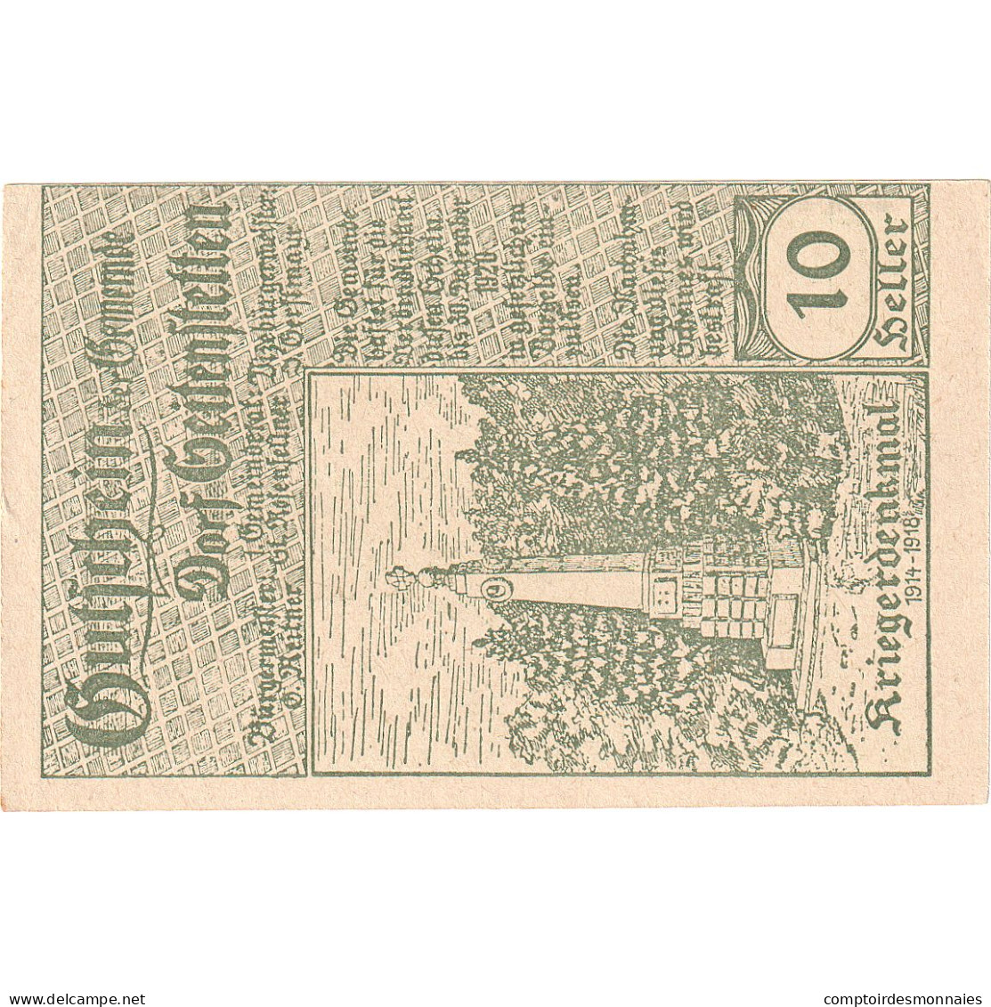 Autriche, Seitenstetten, 10 Heller, Paysage, 1920, 1920-12-31, SPL, Mehl:FS 989a - Oesterreich