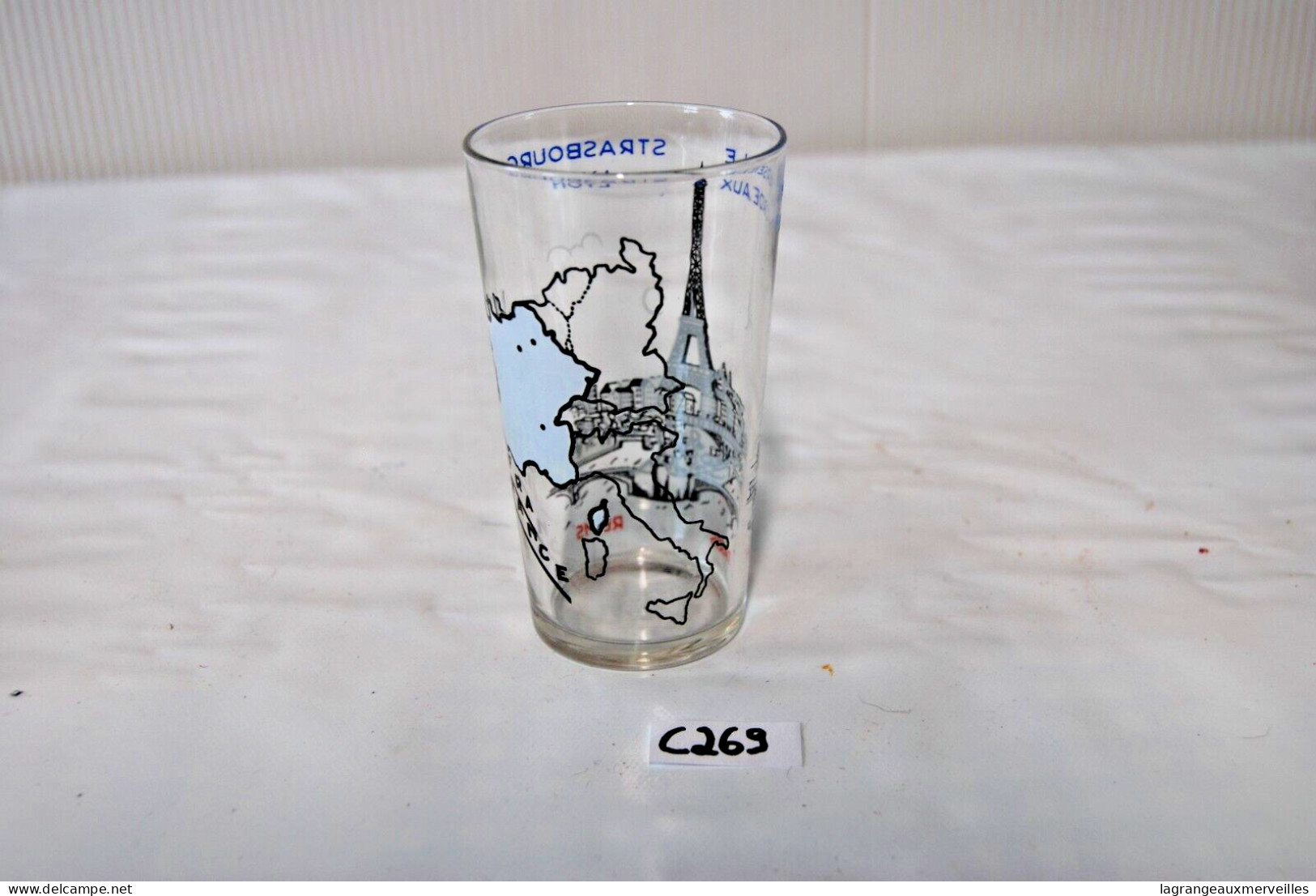 C269 Ancien Verre Moutarde De Collection - Ville De France - Souvenirs