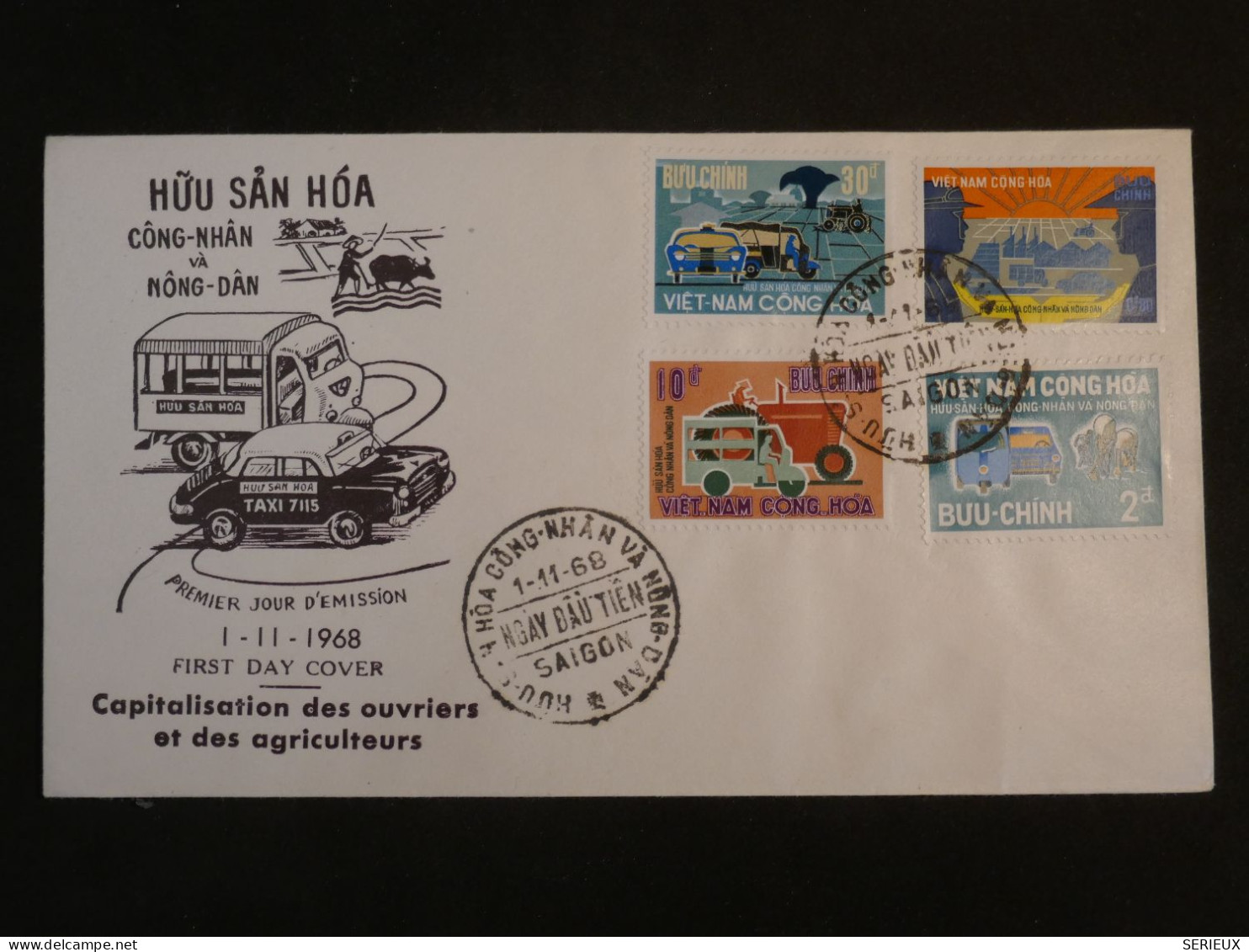 AJ0  VIETNAM  CONG HOA BELLE LETTRE FDC  1968 HUU SAN HOA  SAIGON . +30 D +AFF. PLAISANT+++ - Viêt-Nam