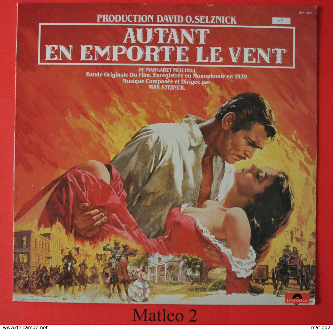 Album Vinyle 33 Tours : Max Steiner - Autant En Emporte Le Vent (BO Du Film) - Música De Peliculas