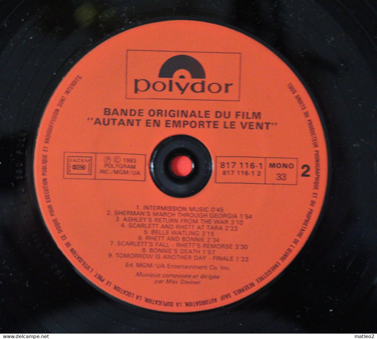 Album Vinyle 33 Tours : Max Steiner - Autant En Emporte Le Vent (BO Du Film) - Filmmuziek