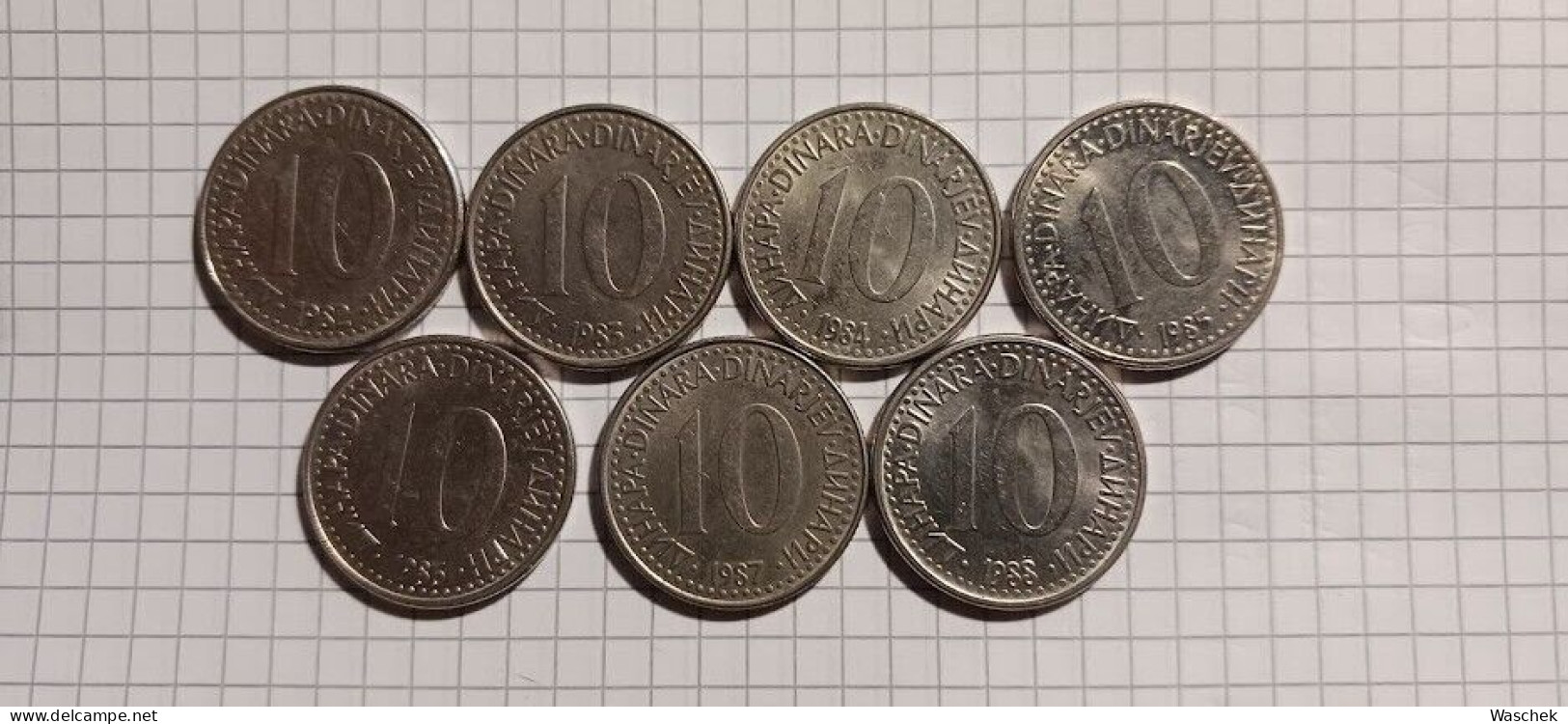 Münzen Jugoslawien 10 Dinar Set 1982 - 1988 - Yougoslavie