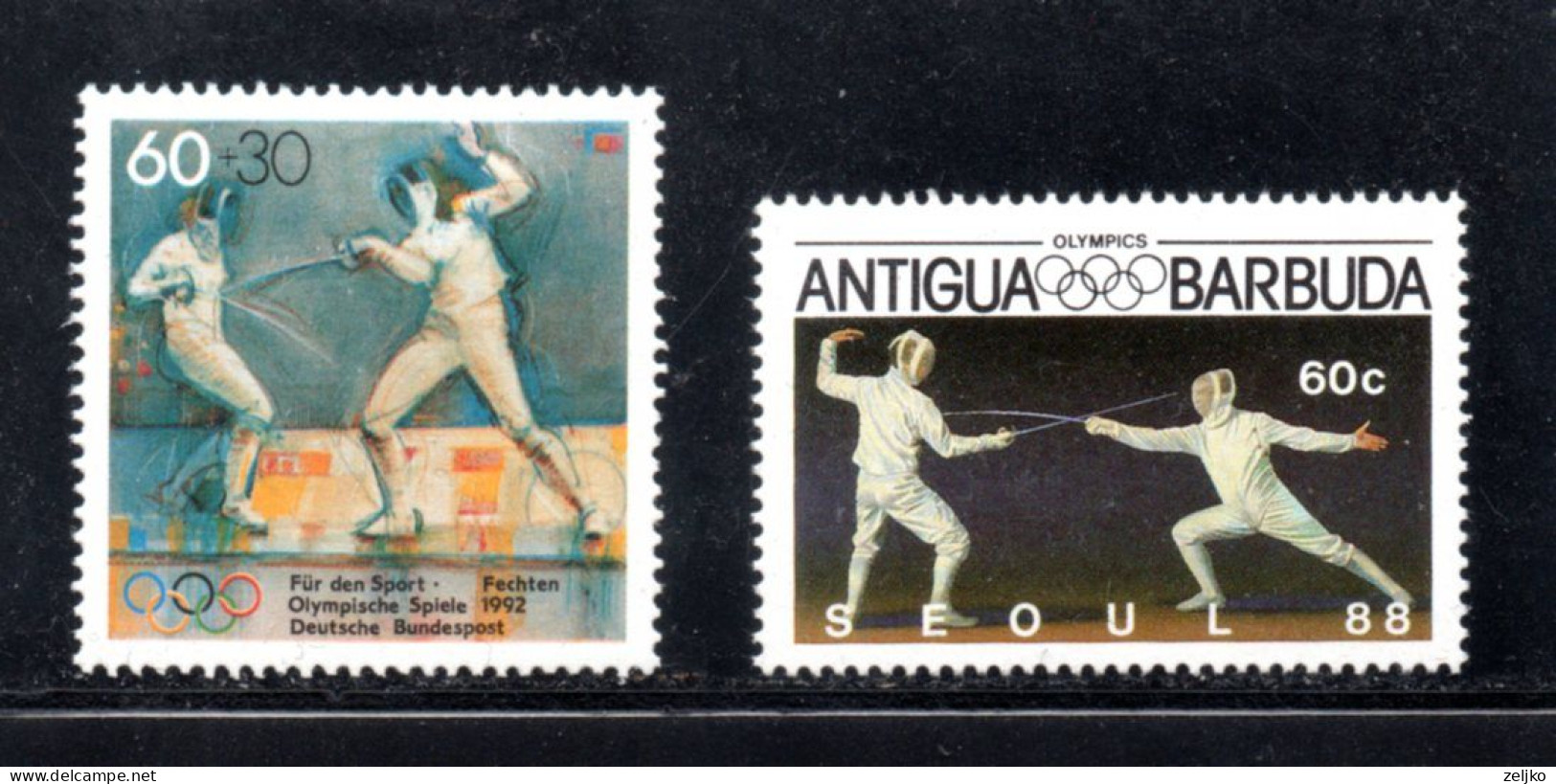 Fencing, MNH, Germany And Antigua Barbuda - Fechten