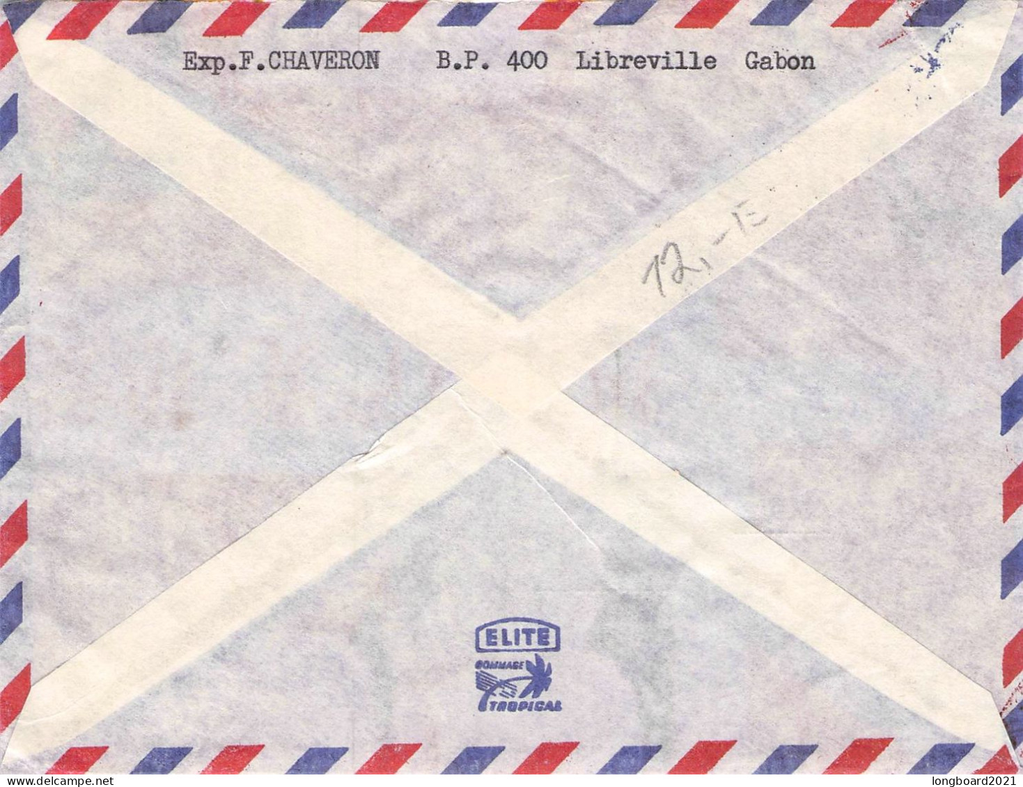 GABON - AIR MAIL 1959 LIBREVILLE - CHUR/CH / 645 - Gabun (1960-...)