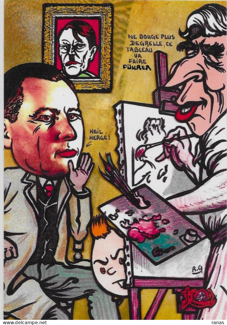 CPM LARDIE Jihel Tirage Signé Numéroté En 30 Exemplaires Léon Degrelle Tintin Hergé Rexisme Hitler - Lardie