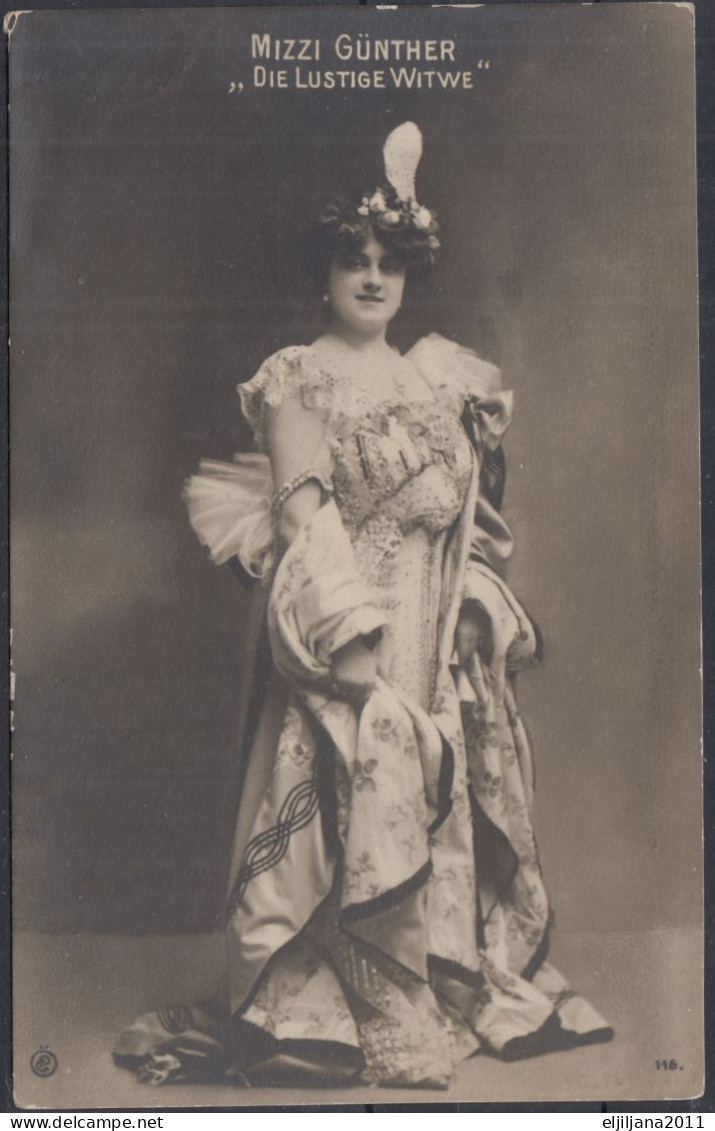 Austrian Opera ⁕ MIZZI GÜNTHER "Die Lustige Witwe" 115 Wien / Woman In A Gorgeous Stage Dress ⁕ Unused Postcard - Opéra